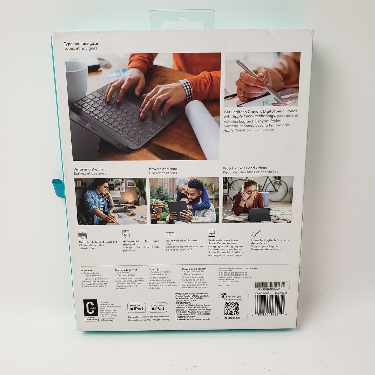 Logitech Combo Touch Detachable Keyboard for iPad 10th Gen | Grade A