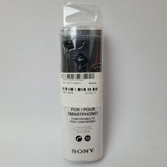 SONY MDR-EX14AP 3.5mm Wired Earbuds (Black) | Grade A