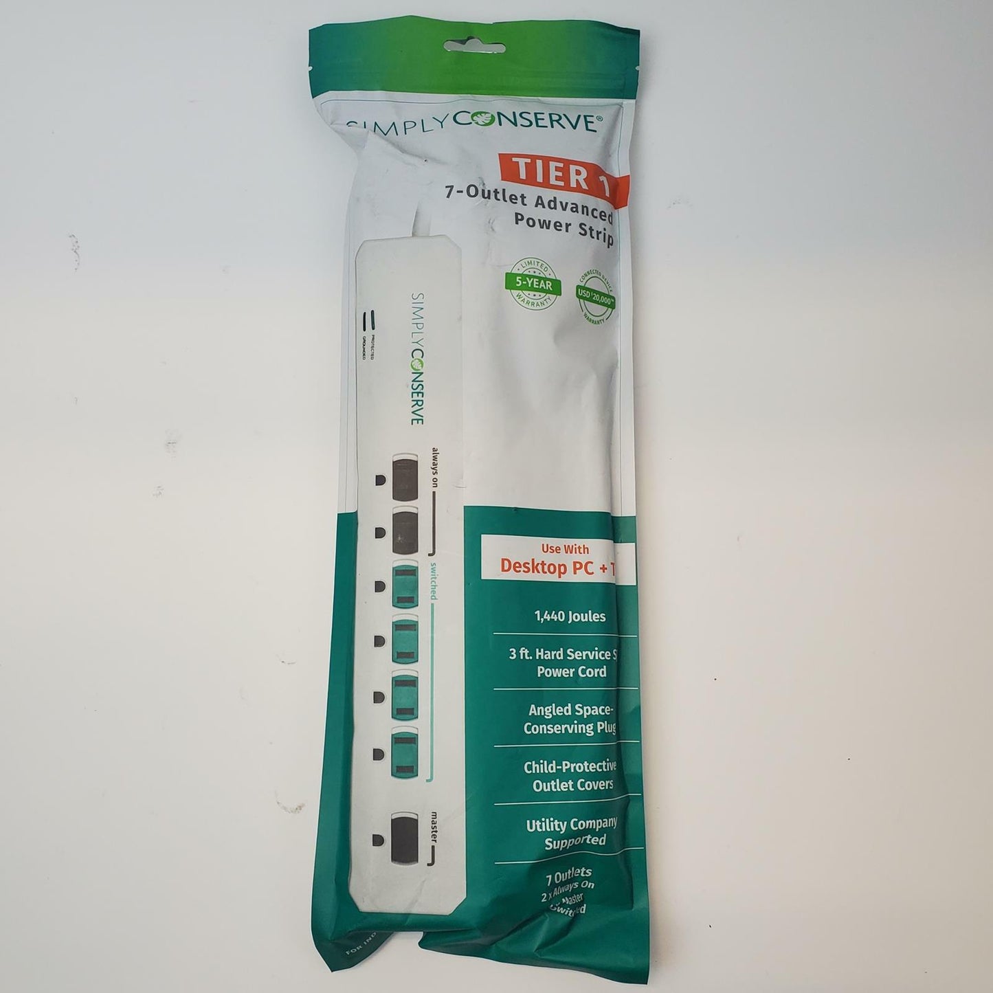 SIMPLY CONSERVE SC73T1 Tier 1 7-Outlet Power Strip | Grade A