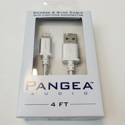 Pangea Audio 8-Pin Phone Charger Cable 4ft. Lot of 100 (White) | Grade A