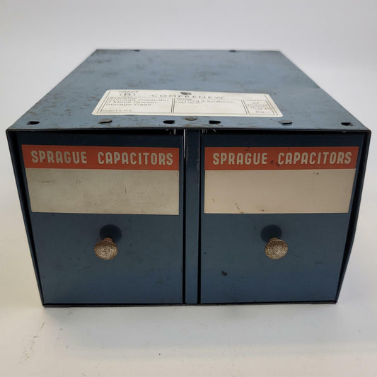 Sprague Capacitor 2 Metal Drawer Storage Case | Grade B