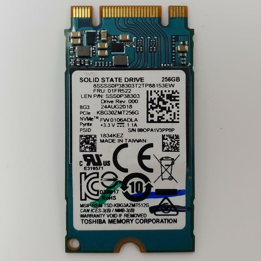 TOSHIBA KBG30ZMT256G 256GB 2242 Gen3 M.2 Internal SSD | Grade A