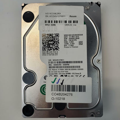 Western Digital WD30EZRX 3TB 3.5" SATA Internal HDD | Grade A