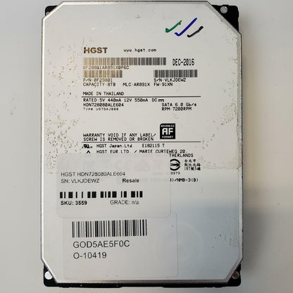 HGST HDN728080ALE604 8TB 3.5" SATA HDD | Grade B