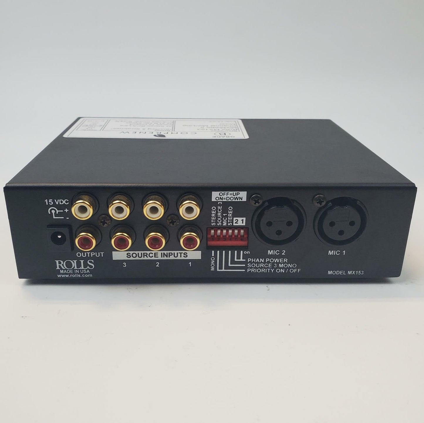 Rolls MX153 MixMate 5-Channel Mic/Line Mixer | Grade B