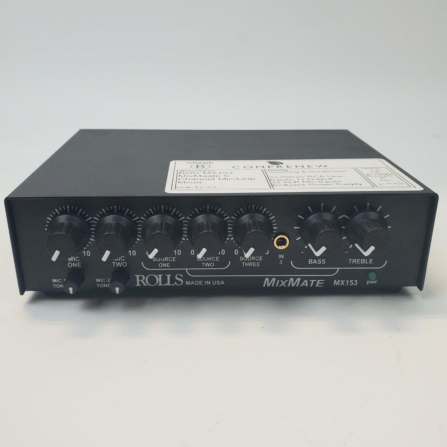 Rolls MX153 MixMate 5-Channel Mic/Line Mixer | Grade B