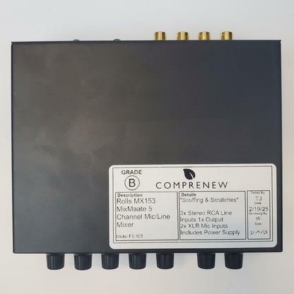 Rolls MX153 MixMate 5-Channel Mic/Line Mixer | Grade B