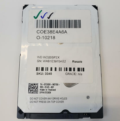 Western Digital WD20SPZX 2TB 2.5" SATA Internal HDD | Grade A