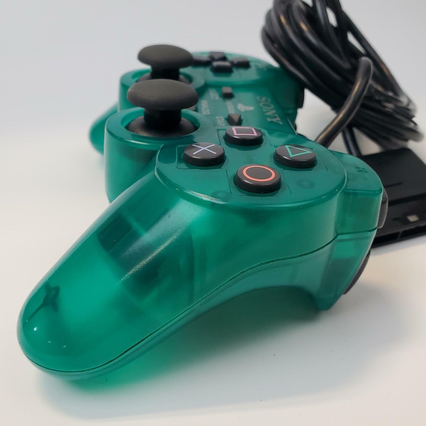 Sony SCPH-10010 DualShock 2 Wired Controller (Clear Teal Green) | Grade B