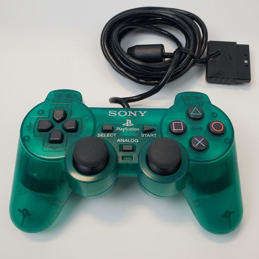 Sony SCPH-10010 DualShock 2 Wired Controller (Clear Teal Green) | Grade B