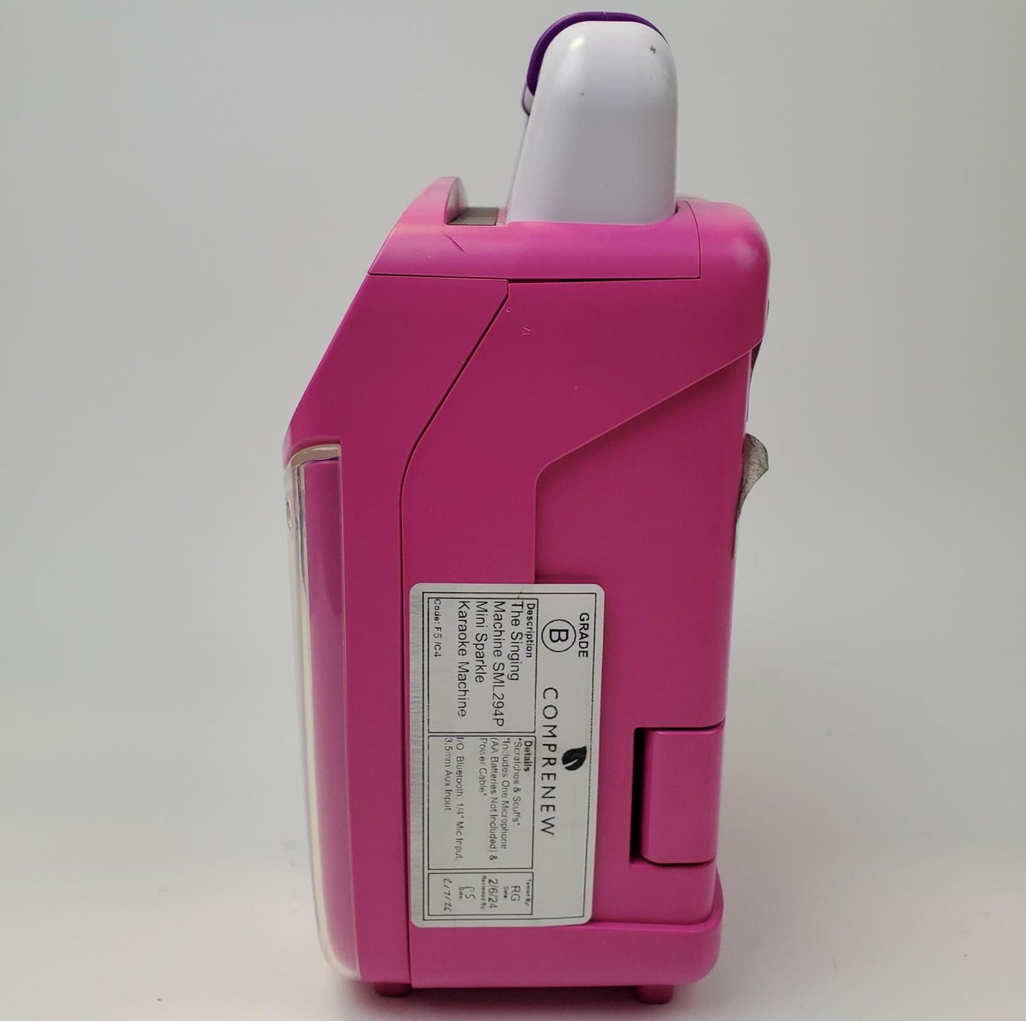 The Singing Machine SML294P Mini Sparkle Bluetooth Karaoke Machine | Grade B