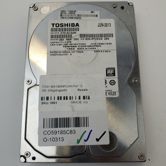 Toshiba HDKPC09A7A01 S 2TB 3.5" SATA HDD | Grade A