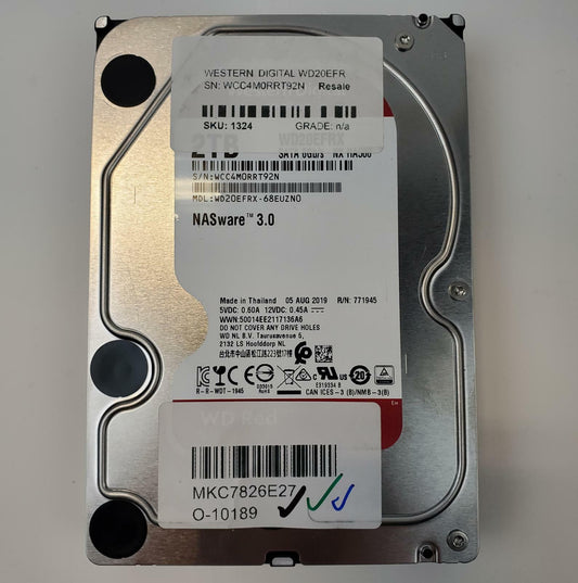 Western Digital WD20EFRX-68EUZN0 2TB 3.5" SATA Internal HDD | Grade A | 9384