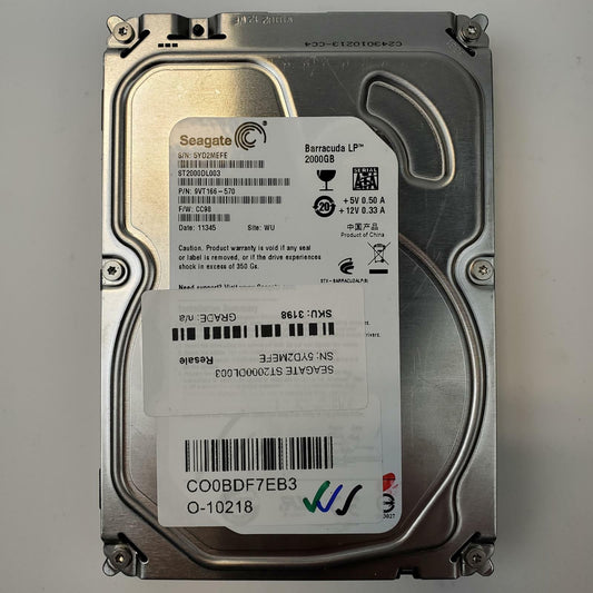 Seagate ST2000DL003 2TB 3.5" SATA Internal HDD | Grade A | 9549