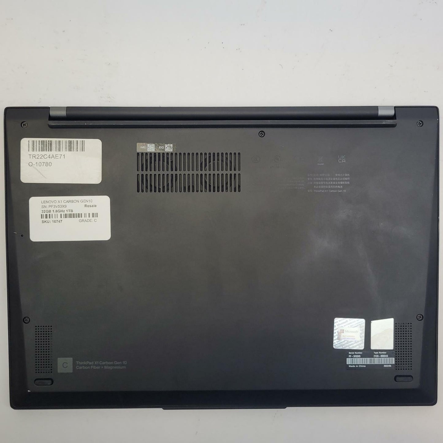 LENOVO X1 CARBON GEN10 Windows 11 Home I7-1280P 32GB RAM 1TB NVME | Grade C