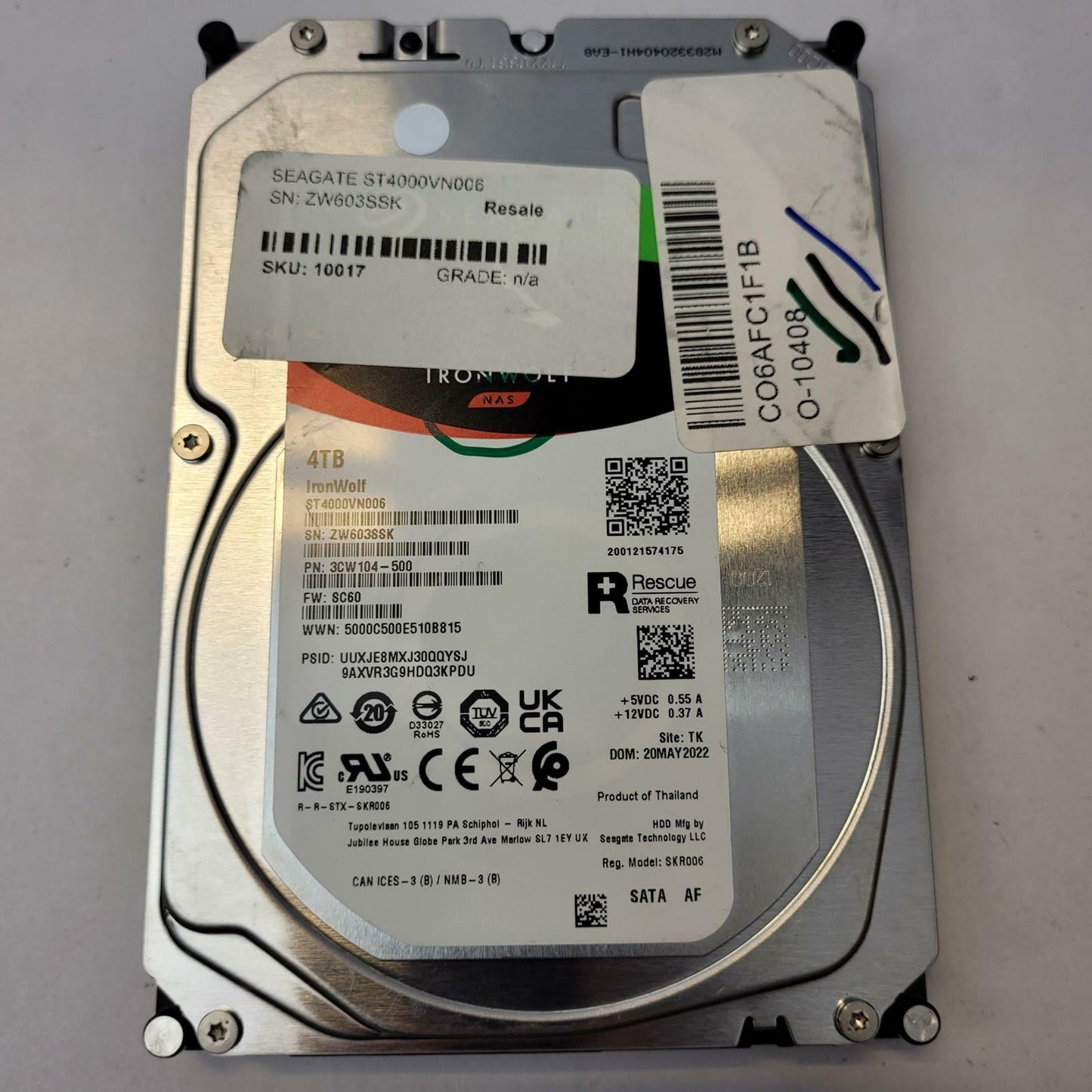 SEAGATE ST4000VN006 4TB 3.5" SATA Internal HDD | Grade A