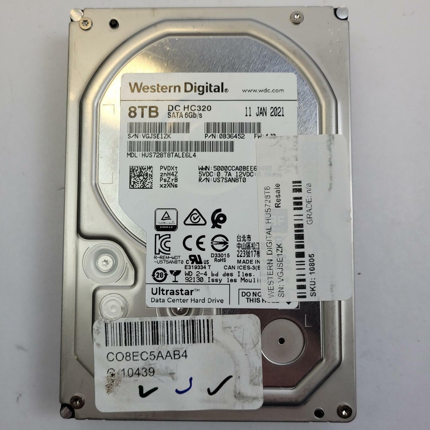 WESTERN DIGITAL HUS728T8TALE6L4 8TB 3.5" SATA Internal HDD | Grade A