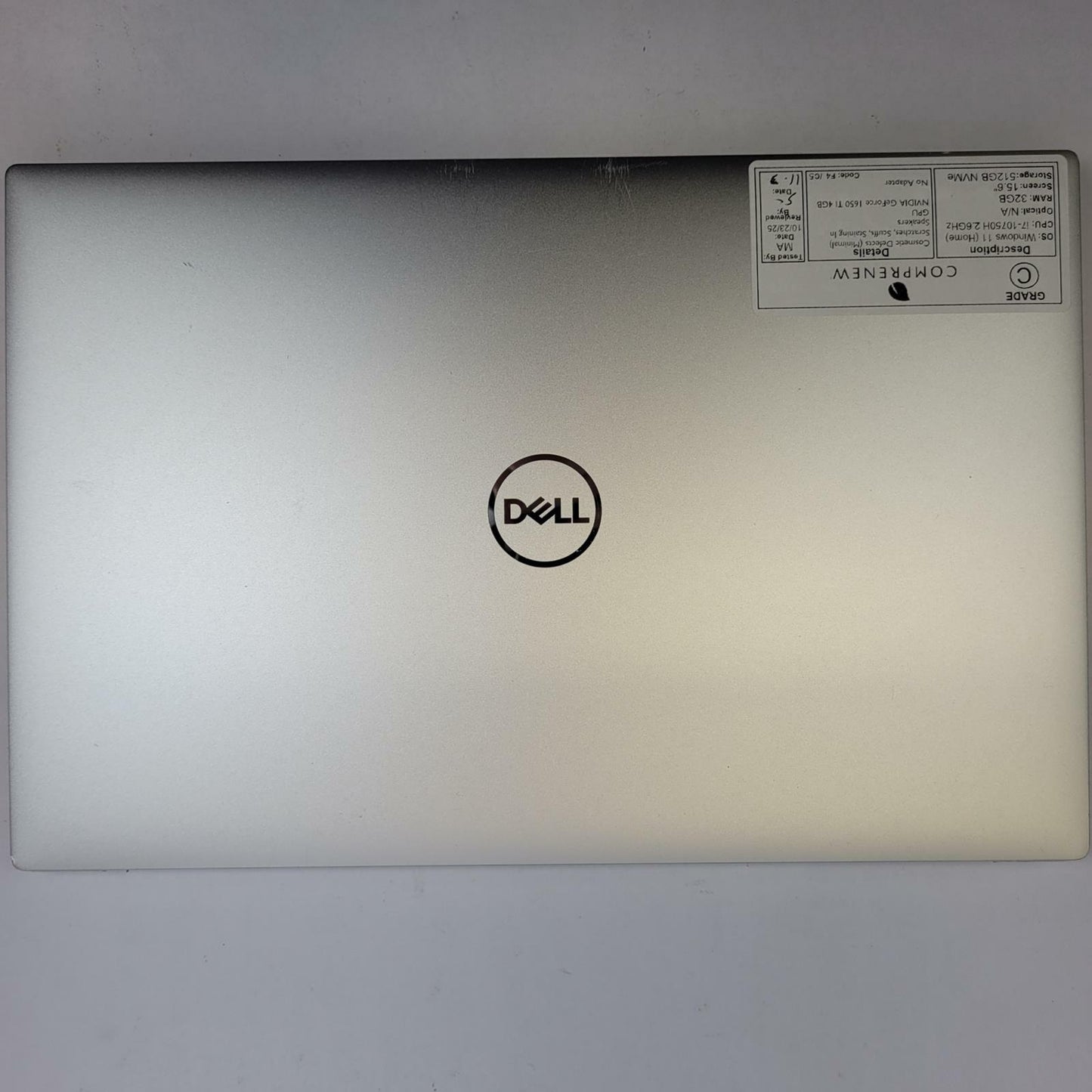 DELL P91F Windows 11 Home i7-10750H 32GB RAM 512GB NVME | Grade C