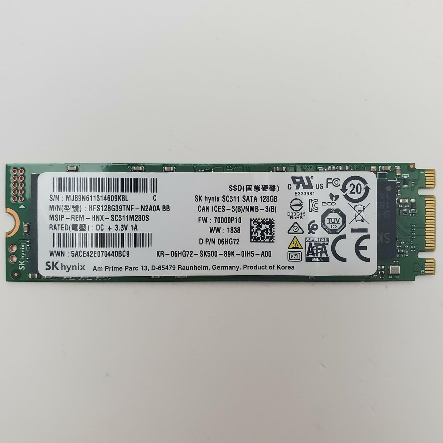 SK HYNIX HFS128G39TNF-N2A0A BB 128GB 2280 Gen3 M.2 SSD | Grade A
