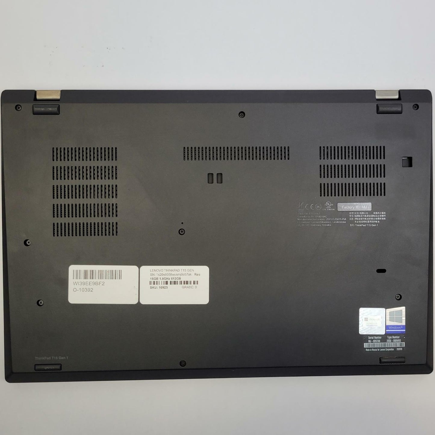 LENOVO THINKPAD T15 G1 Win 11 I7-10510U 16GB RAM 512GB NVME | Grade B