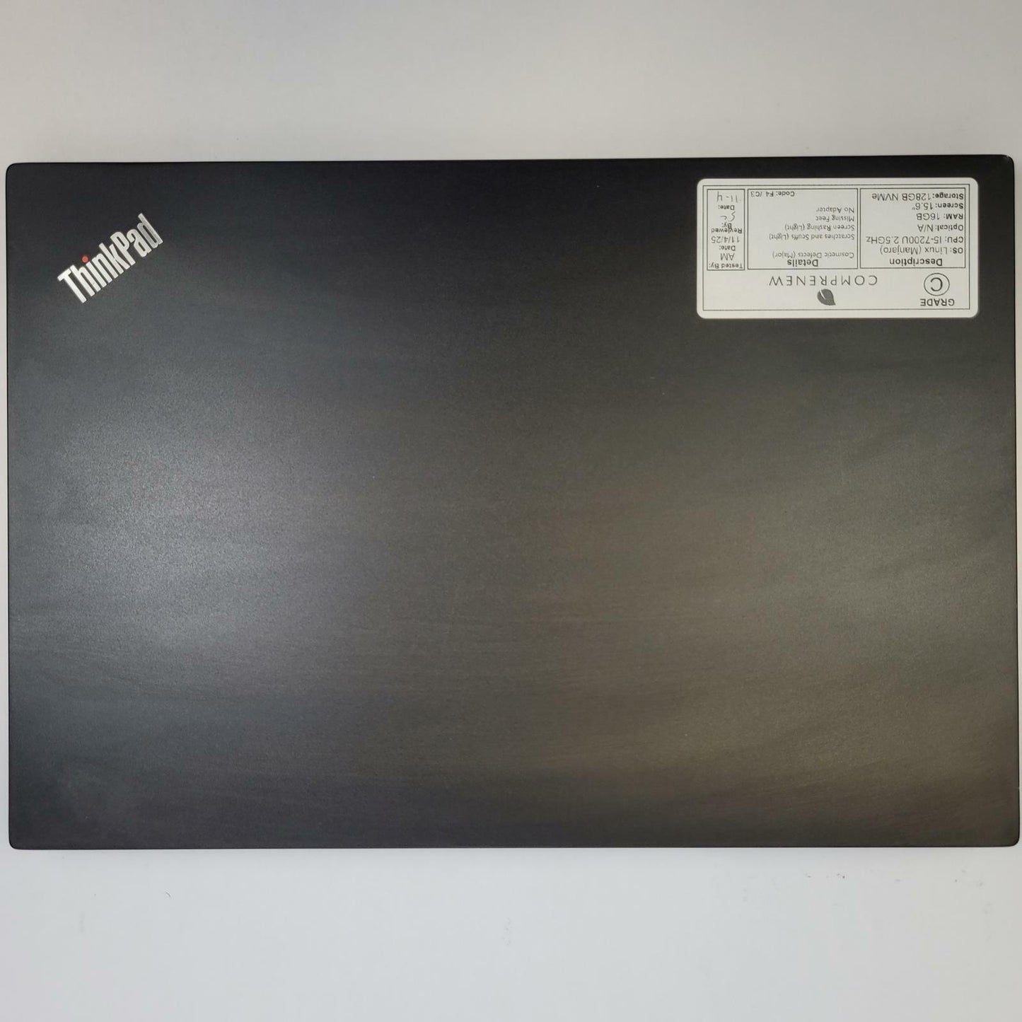 LENOVO E580 Linux Manjaro i5-7200U 16GB RAM 128GB NVME | Grade C