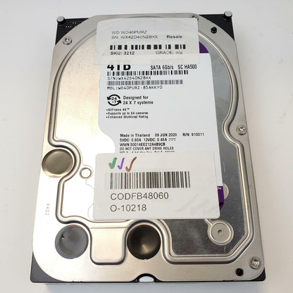 Western Digital WD40PURZ 4TB 3.5" SATA Internal HDD | Grade A