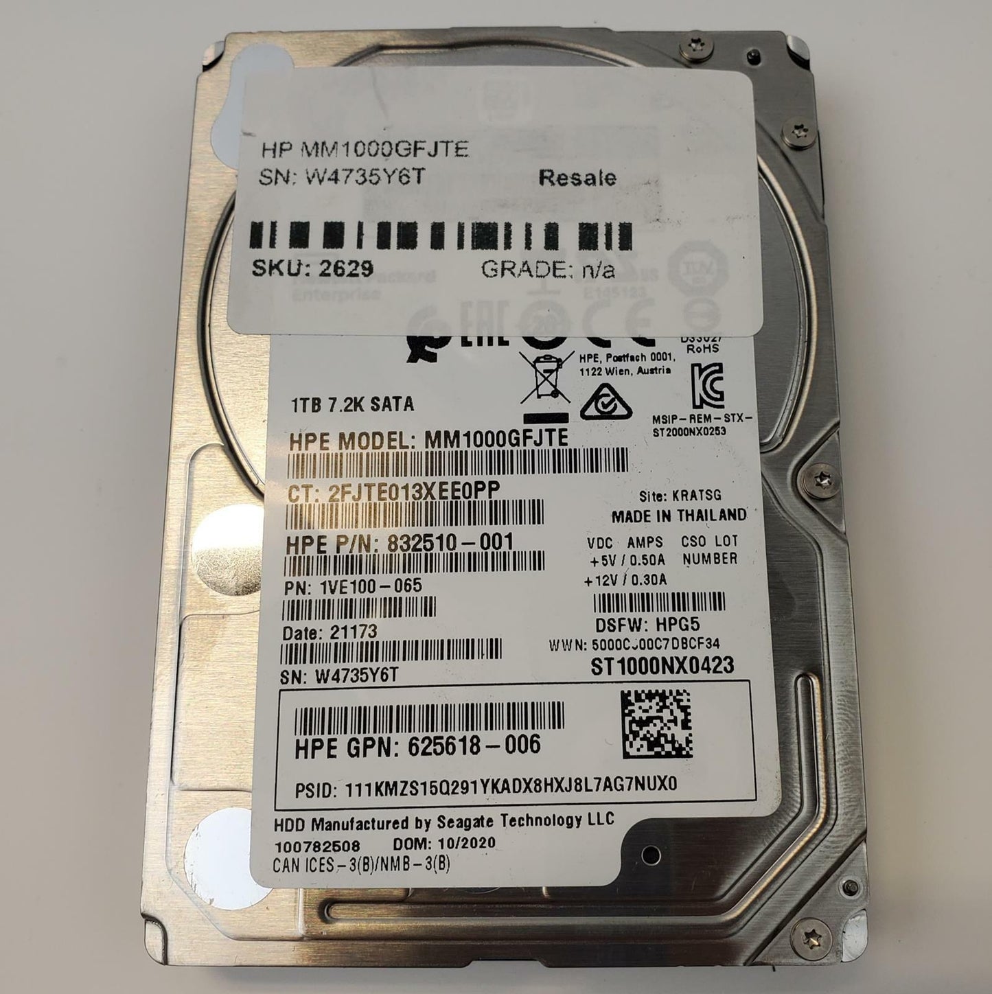 HP MM1000GFJTE 1TB 2.5" SATA Internal HDD | Grade A