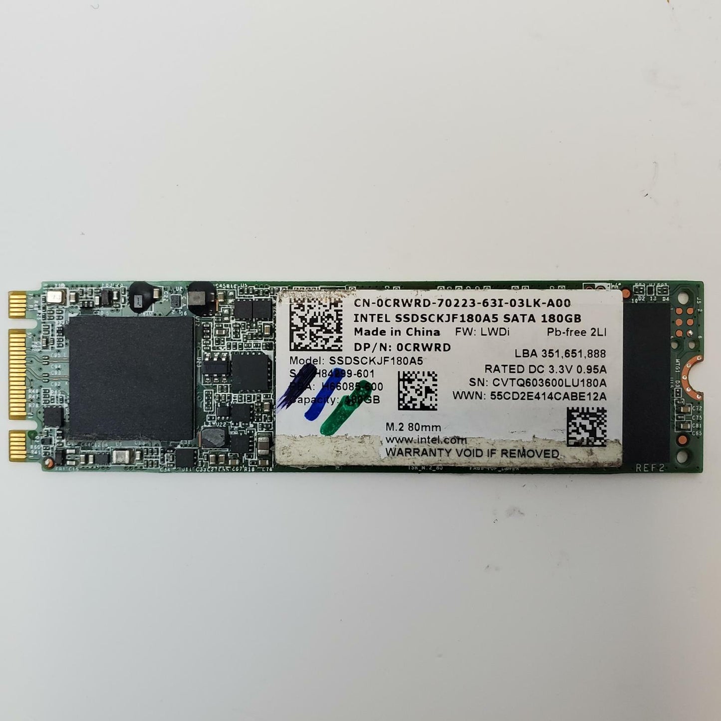INTEL SSDSCKJF180A5 180GB 2280 Gen3 M.2 SSD | Grade A
