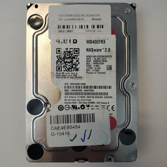 Western Digital WD40EFRX-68WT0N0 4TB 3.5" SATA HDD | Grade A