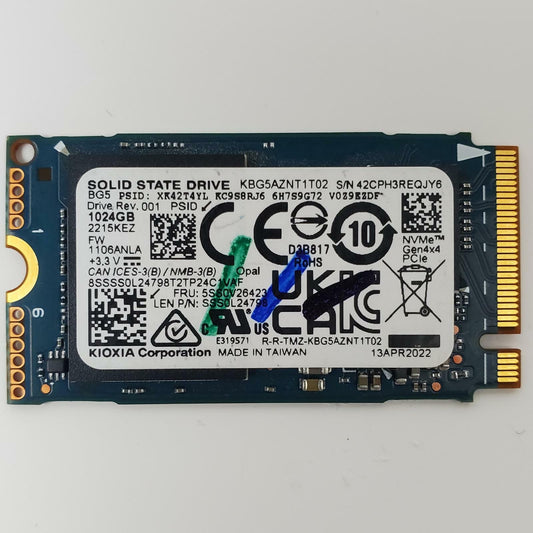 Kioxia KBG5AZNT1T02 1TB 2242 Gen4 M.2 NVMe SSD | Grade A