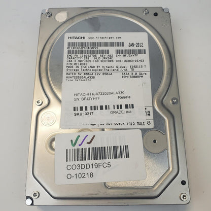 Hitachi HUA722020ALA330 2TB 3.5" SATA Internal HDD | Grade A