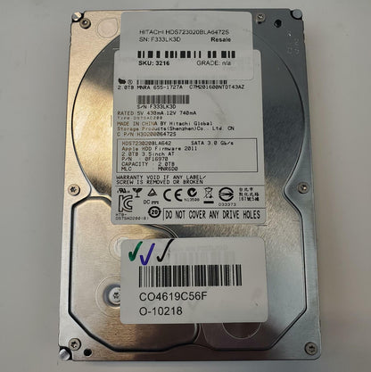 Hitachi HDS723020BLA6472S 2TB 3.5" SATA Internal HDD | Grade A