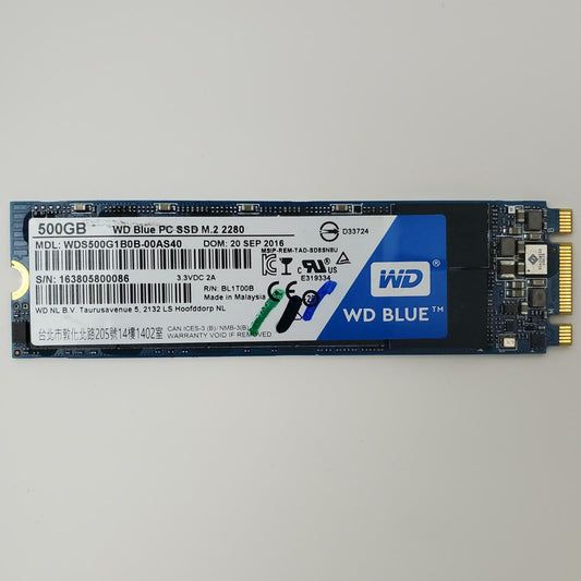 Western Digital Blue WDS500G1B0B-00AS40 500GB 2280 Gen3 M.2 SSD | Grade A