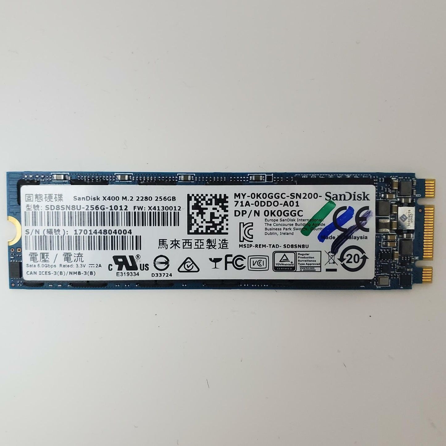 SanDisk SD8SN8U-256G-1012 256GB 2280 Gen3 M.2 SSD | Grade A