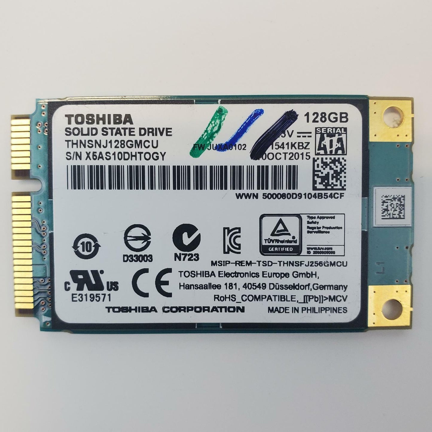 Toshiba THNSNJ128GMCU 128GB mSATA Internal SSD | Grade A