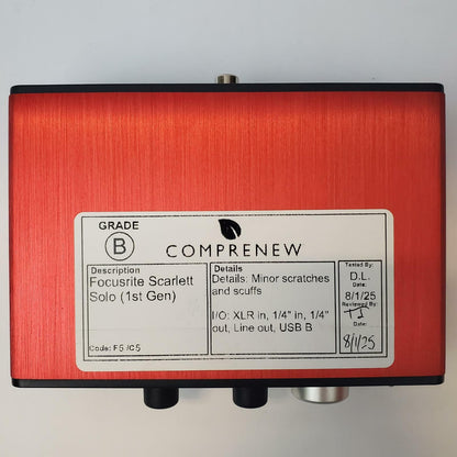 Focusrite Scarlett Solo 1st Gen USB Audio Interface | Grade B