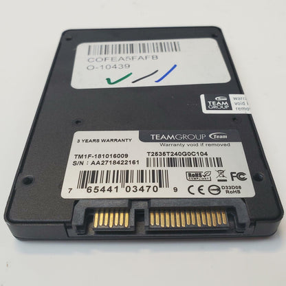 TEAMGROUP TM1F-181016009 240GB 2.5" SATA Internal SSD | Grade A