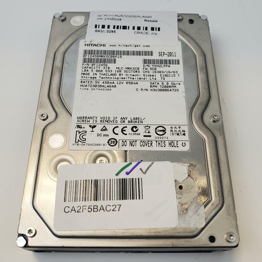 Hitachi HUA723030ALA640 3TB 3.5" SATA Internal HDD | Grade A | 8191