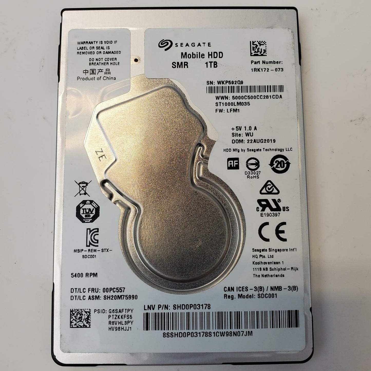 SEAGATE SMR1TB 1TB 2.5" SATA Internal HDD | Grade A