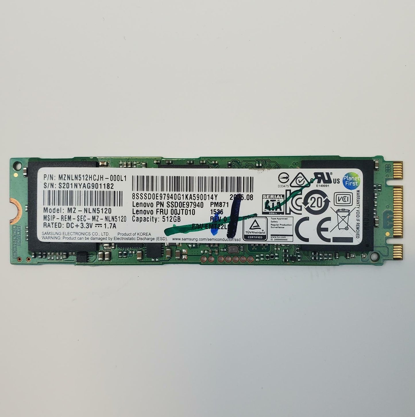 Samsung MZ-NLN5120 512GB 2280 Gen3 M.2 Internal SSD | Grade A