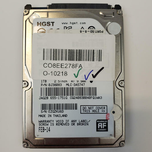 HGST HTS541010A9E662 1TB 2.5" SATA Internal HDD | Grade A