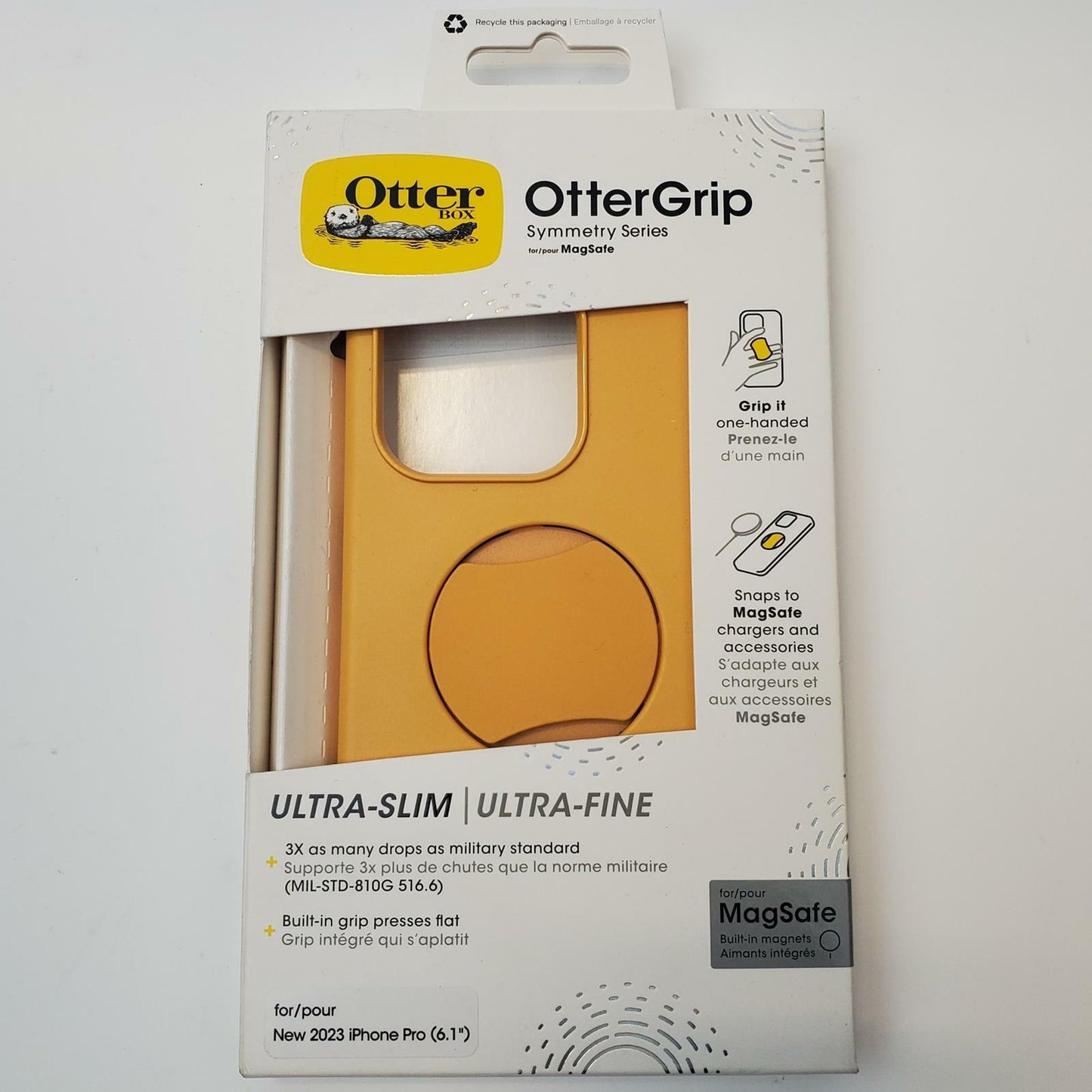 OtterBox OtterGrip Symmetry MagSafe iPhone 15 Pro 6.1" Case (Yellow) | Grade A