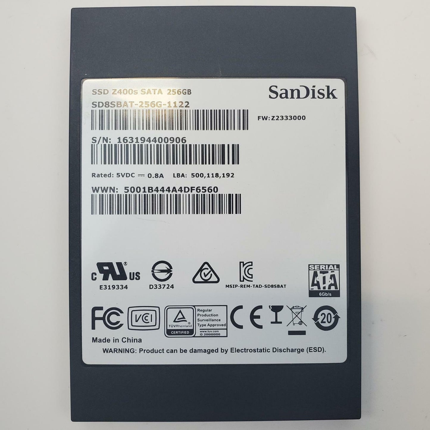 SanDisk SD8SBAT-256G-1122 256GB 2.5" SATA Internal SSD | Grade A