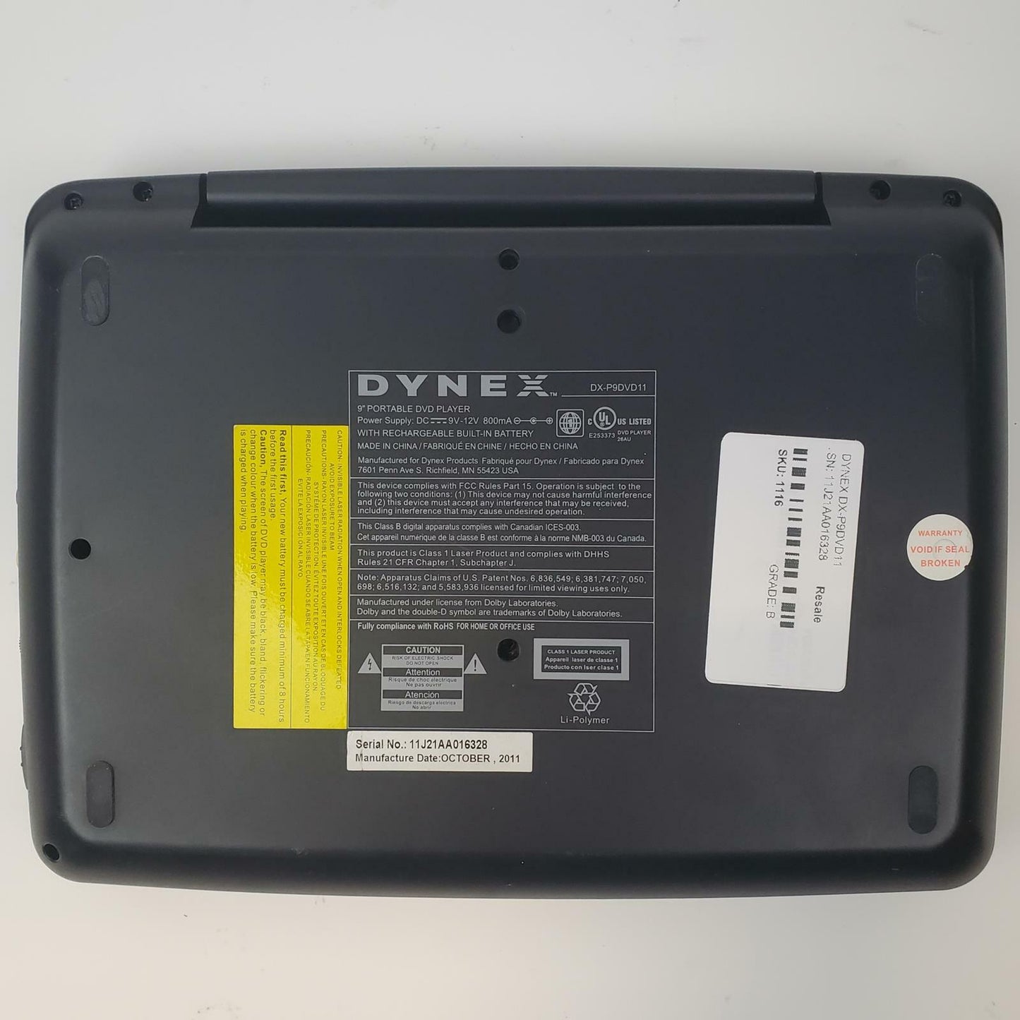 Dynex DX-P9DVD11 Portable CD/DVD Player | Grade B