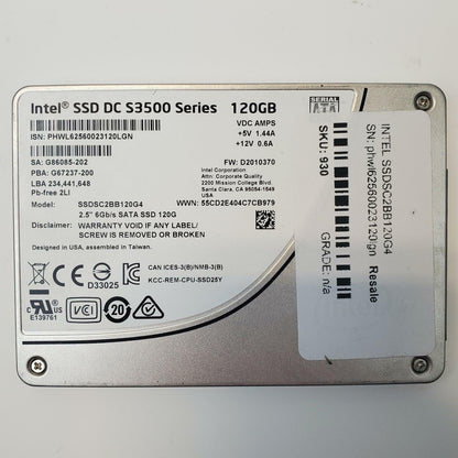 Intel SSDSC2BB120G4 120GB 2.5" SATA Internal SSD | Grade A