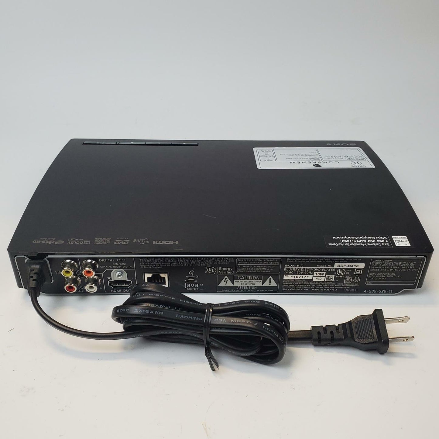 Sony BDP-BX18 Blu-Ray Disc Player | Grade B