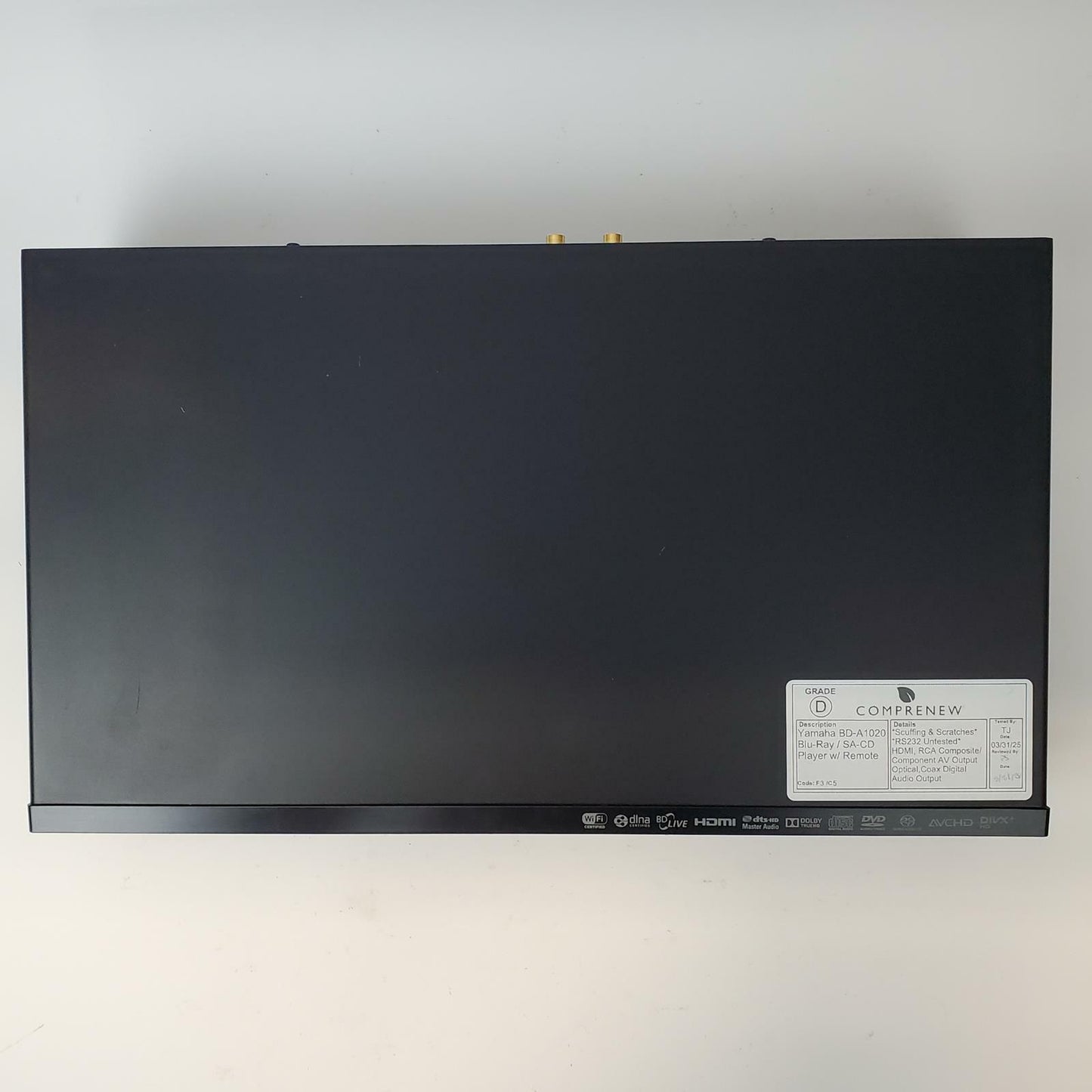 Yamaha BD-A1020 Blu-Ray/SA-CD Player w/ Remote | Grade D