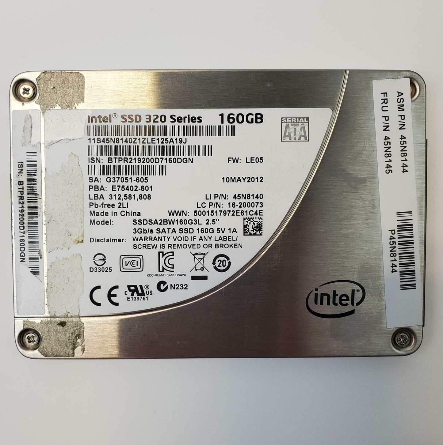 Intel SSDA2BW160G3L 160GB 2.5" SATA Internal SSD | Grade A