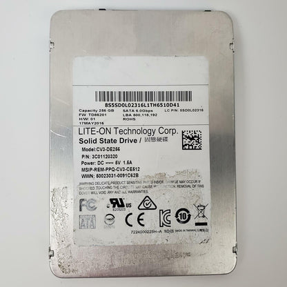 Lite-On CV3-DE256 256GB 2.5" SATA Internal SSD | Grade A