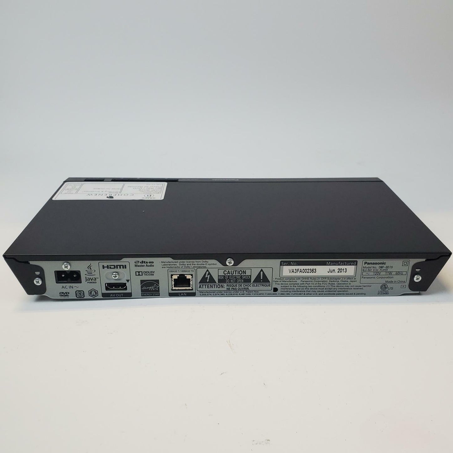 Panasonic DMP-BD79 Blu-Ray/DVD Player w/ Remote | Grade B